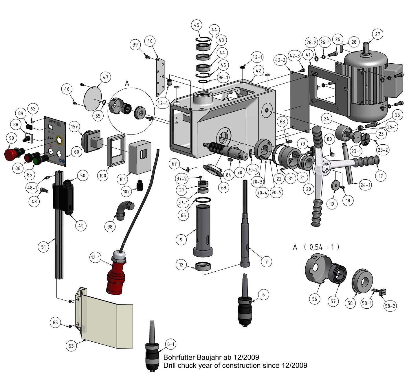 OPTIdrill B 24H Схема складання свердлильного верстата